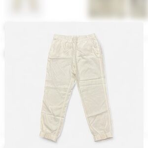 J.CREW White Linen Pants with elastic waist and ankles Size 8